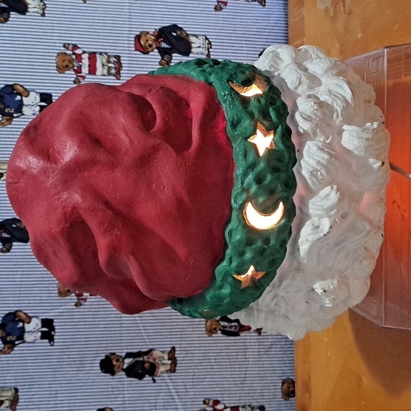 Vintage 1997 Matrix Santa Claus molded light up head moon & stars Christmas - Picture 5 of 6